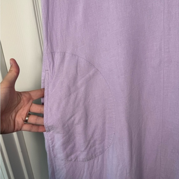 Studio Park x Leah Williams Petite Elevated Linen Dress Lavender QVC Size SP - Picture 2 of 7